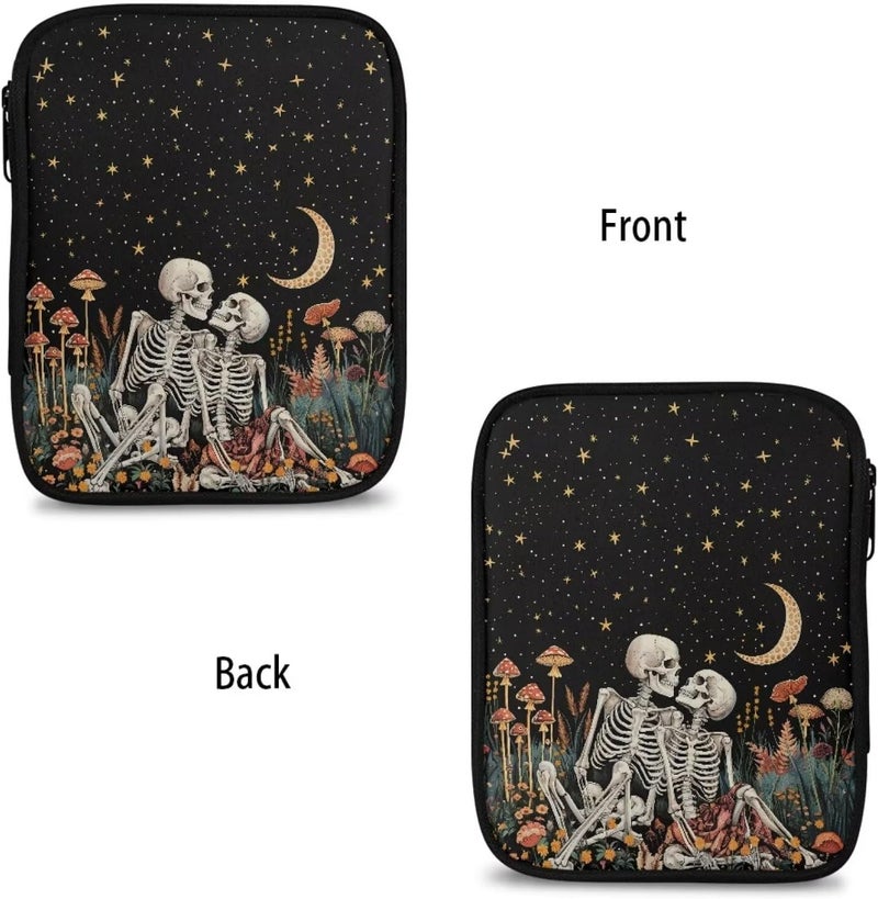 Xsehusvy Skeleton Crochet Hooks Case Portable Zipper Bags Lightweight Travel Storage Bag Organizer with Web Pocket and Elastic Slots for Knitting Needles Good Gifts for Sewing Fans - Image 4